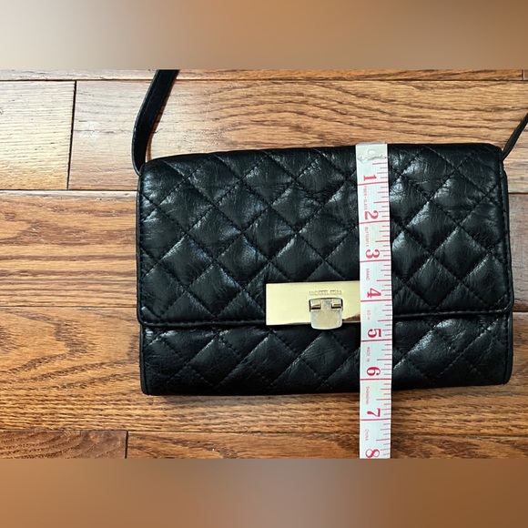 Michael Kors Leather Susannah Lock Clutch Crossbody Black - Picture 4 of 14
